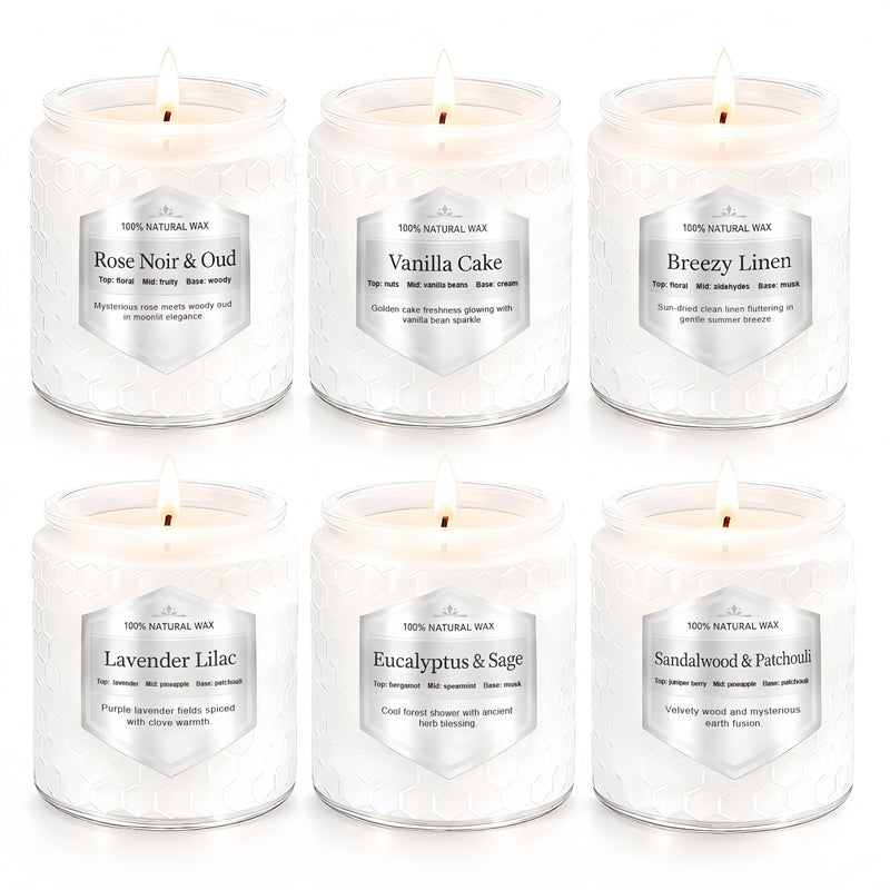 JXDLSQ Scented Candles Gift Set for Women, 6 Pack Aromatherapy Soy Candles for Home, Long Lasting Decorative Jar Candles for Birthday, Relaxation, Self Care - Image 1