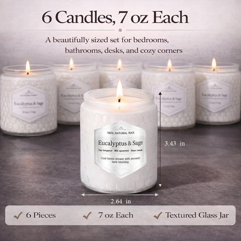 JXDLSQ Scented Candles Gift Set for Women, 6 Pack Aromatherapy Soy Candles for Home, Long Lasting Decorative Jar Candles for Birthday, Relaxation, Self Care - Image 4