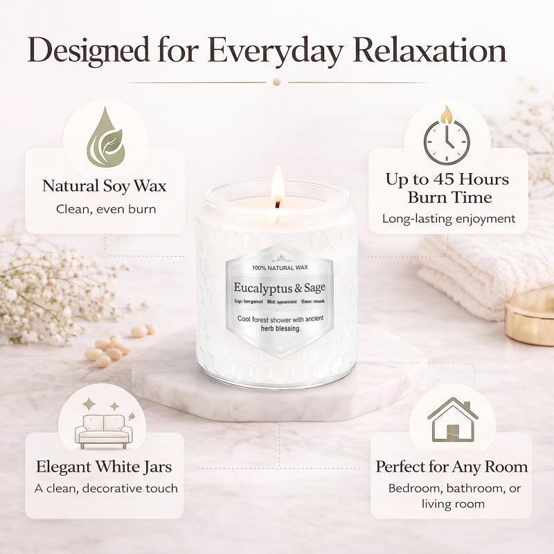 JXDLSQ Scented Candles Gift Set for Women, 6 Pack Aromatherapy Soy Candles for Home, Long Lasting Decorative Jar Candles for Birthday, Relaxation, Self Care - Image 3