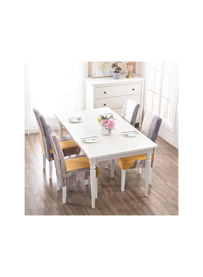 Zaboon Chair Covers 4 Pack Stretch Dining Chair Seat Covers Kitchen Chair Covers for Dining Chair Slipcover Seat Covers for Dining Chairs(Gray&Orange) - Image 4