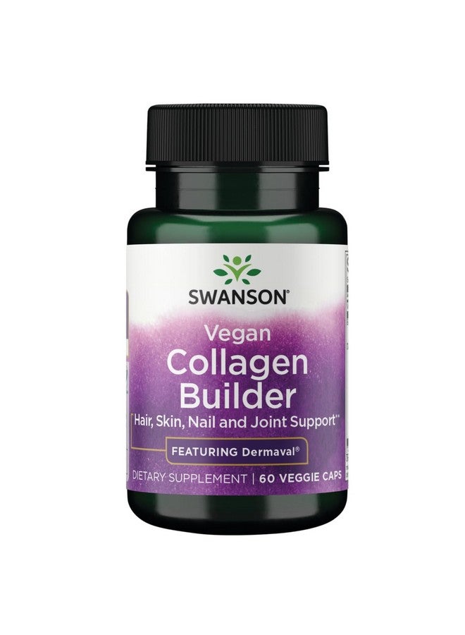 Swanson Vegan Collagen Builder - Featuring Dermaval - Hair, Skin, Nail Health - 60 Veg Caps - Image 1