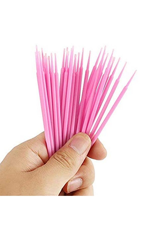 Coobbar 100Pcs/Lot Durable Micro Disposable Eyelash Extension Mascara Brush Eyelash Glue Cleaning Stick For Women (Pink) - Image 5
