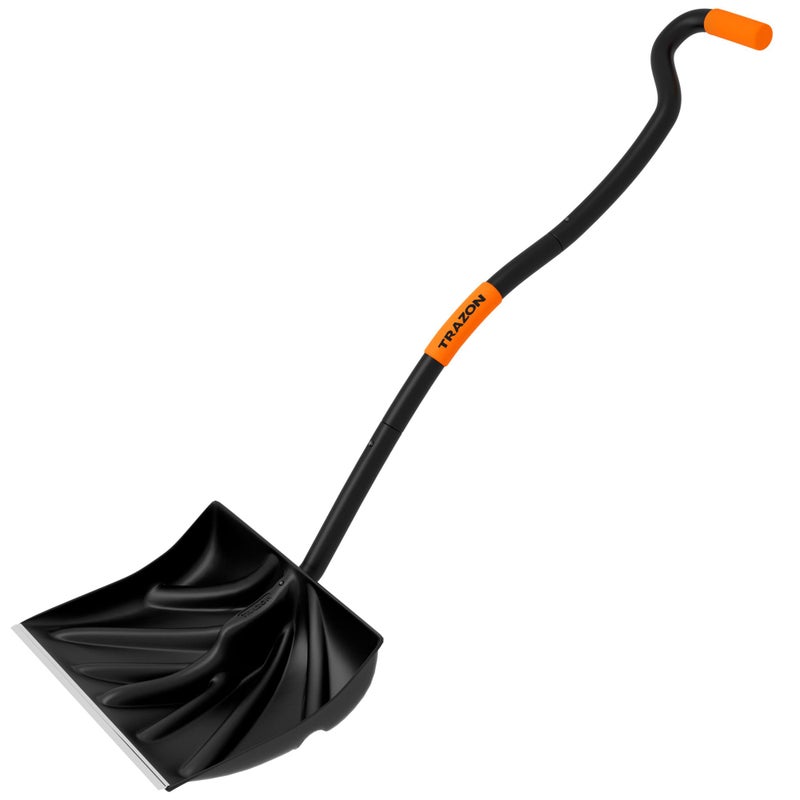 Trazon Snow Shovel Heavy Duty for Driveway with Ergonomic Handle to Use Without Backpain for Home Garage Car - Snow Shovel with 18 Inch Blade Large Capacity and 58 Inch Long Ergonomic Handle (Black) - Image 1