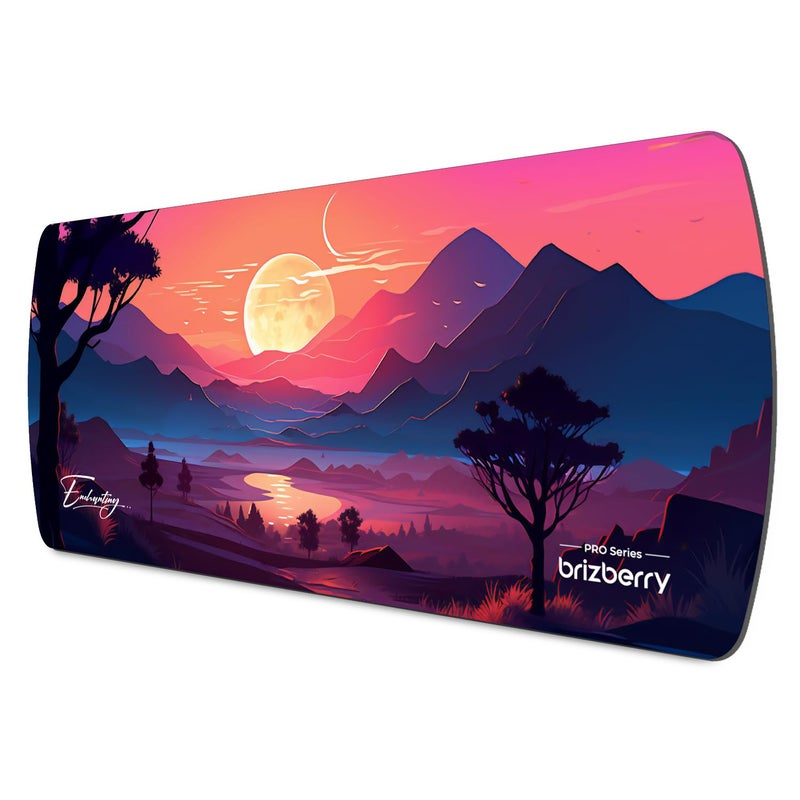 ARTBRIZ ® Brizberry Extended Mouse Pad, Desk Mat, 740mm x 310mm x 3mm Large Printed Premium Anti Skid Rubber Base for Desktop Laptop Keyboard (DM Design 6) - Image 1