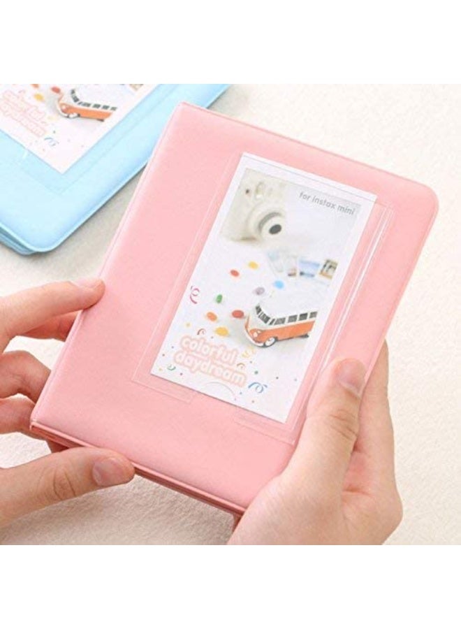 64 جيوب ألبوم صور أفلام كتاب لـ Fujiflm Instax Mini 13 12 11 9 8+ 8 7s 25 26 50s 70 90 Polaroids Z2300 Pic-300P HP Sprocket Hellokitty IceBlue Kodak Smile Printomatic (الوردي) - Image 2