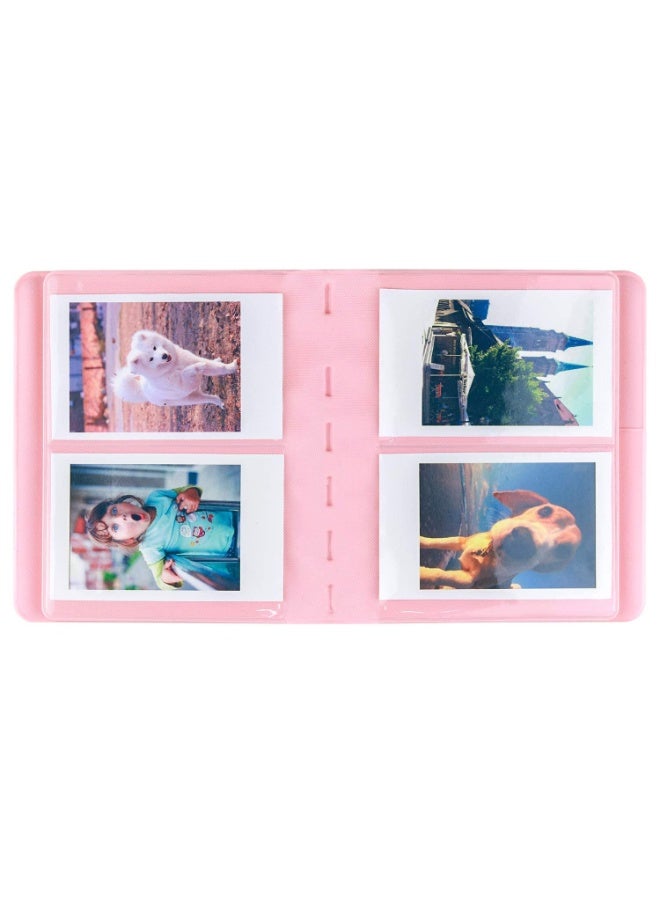 64 جيوب ألبوم صور أفلام كتاب لـ Fujiflm Instax Mini 13 12 11 9 8+ 8 7s 25 26 50s 70 90 Polaroids Z2300 Pic-300P HP Sprocket Hellokitty IceBlue Kodak Smile Printomatic (الوردي) - Image 4