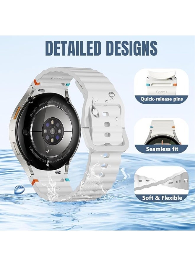 Sport Bands For Samsung Galaxy Watch 7 6 5 4 FE Strap 40mm 44mm, Soft Silicone Sport Band for Galaxy Watch 6 Classic Straps 47mm 43mm/Galaxy Watch 5 Pro/Watch 4 Classic 42mm 46mm for Men Women - Image 3