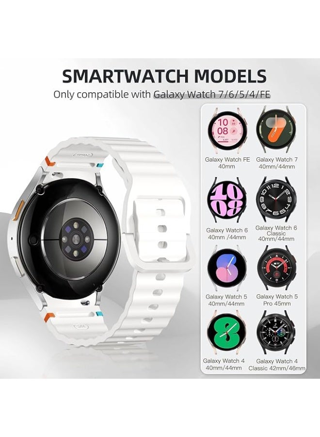 Sport Bands For Samsung Galaxy Watch 7 6 5 4 FE Strap 40mm 44mm, Soft Silicone Sport Band for Galaxy Watch 6 Classic Straps 47mm 43mm/Galaxy Watch 5 Pro/Watch 4 Classic 42mm 46mm for Men Women - Image 4