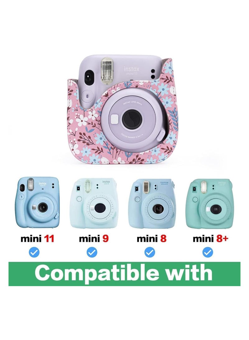 General Instant Camera Case, PU Leather Camera Case with Removable Adjustable Shoulder Strap, Instant Film Camera Case for Instax Mini 11, 9, 8 Instant Camera  - Image 3