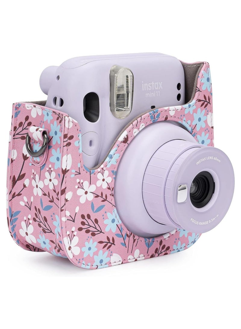 General Instant Camera Case, PU Leather Camera Case with Removable Adjustable Shoulder Strap, Instant Film Camera Case for Instax Mini 11, 9, 8 Instant Camera  - Image 4