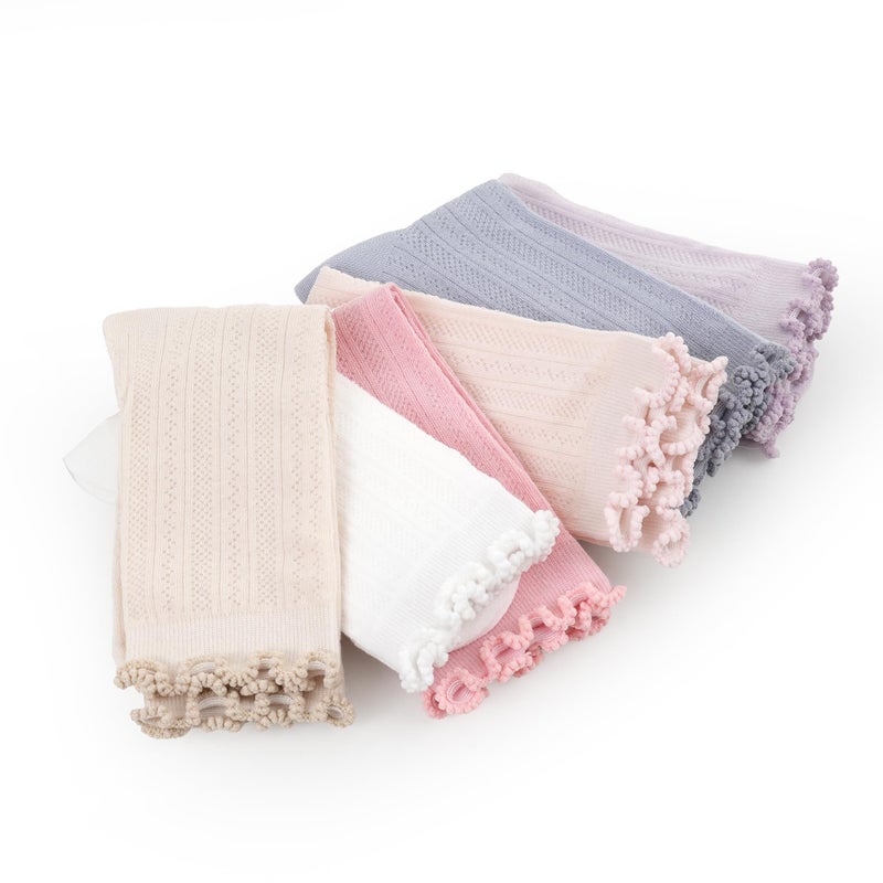 ARBINSON 6 Pairs Ruffle Socks for Womenï¼ŒFrilly Socks Womenï¼ŒSolid Color Cute Ankle Lettuce Edge Soft Crew Socksï¼ˆWhite/Oatmeal/Dusty Pink/Light Pink/Blue/Purpleï¼‰ - Image 2