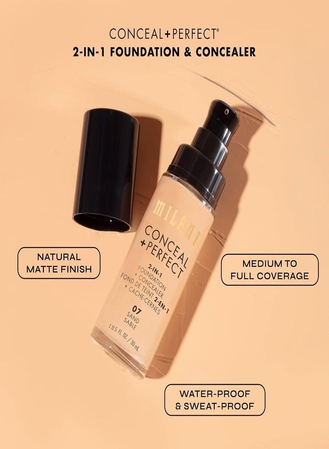 MILANI Milani Cosmetics Conceal + Perfect 2-In-1 Foundation + Concealer 12 Spiced Almond 30ml – Full Coverage, Lightweight, Long-Lasting, Water-Resistant, Oil-Free, Vegan & Cruelty-Free  - Image 5