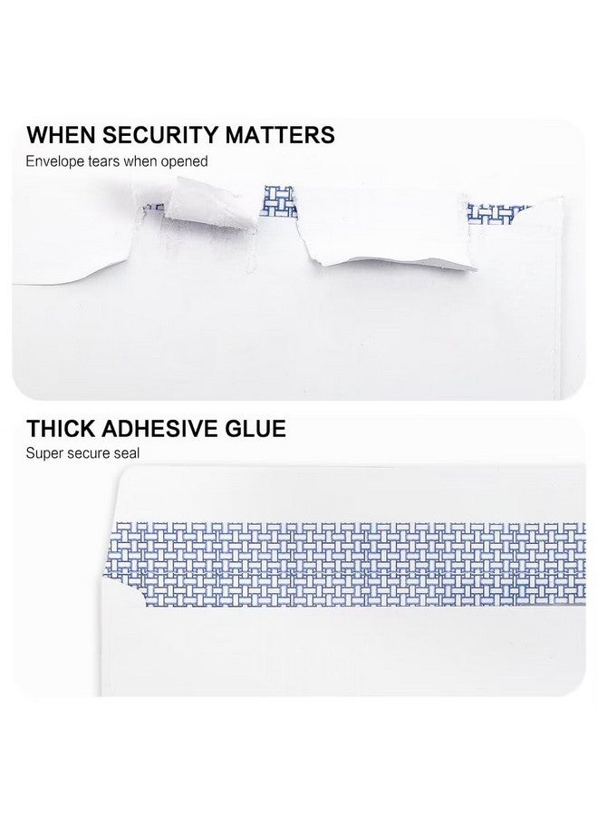HERKKA 10 Security Selfseal Envelopes No.10 Windowless Bussiness Envelopes Security Tinted With Printer Friendly Design Size 41/8 X 91/2 Inch White 24 Lb 500 Pack - Image 4