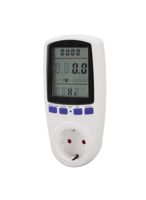 Watt Meter LCD Screen Alarm Function Overload Protection ABS Material Electricity Usage Monitor for Home