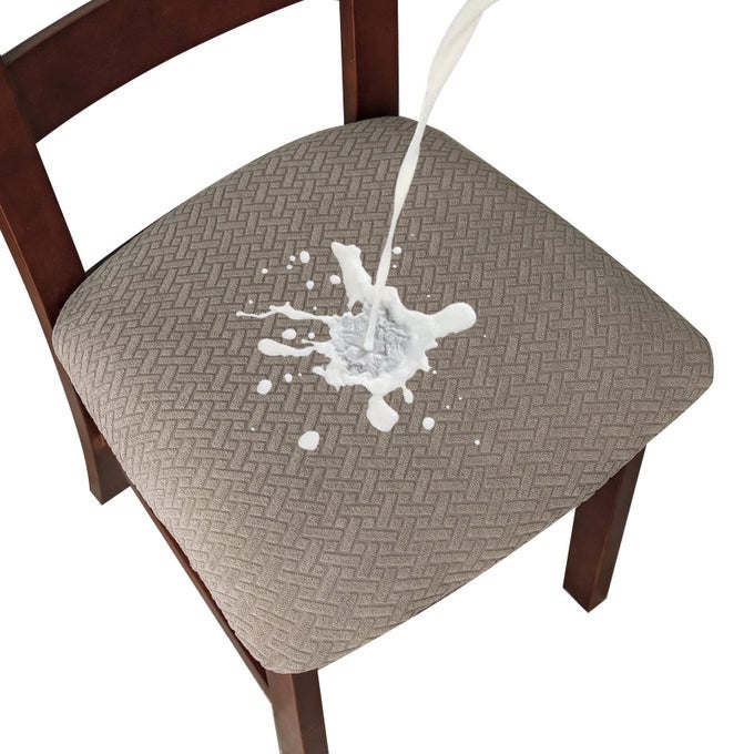 WATERPROOF SEAT COVERS FOR DINING ROOM DINING CHAIR KITCHEN CHAIR COVERS SLIPCOVERS TAUPE 4 PCS