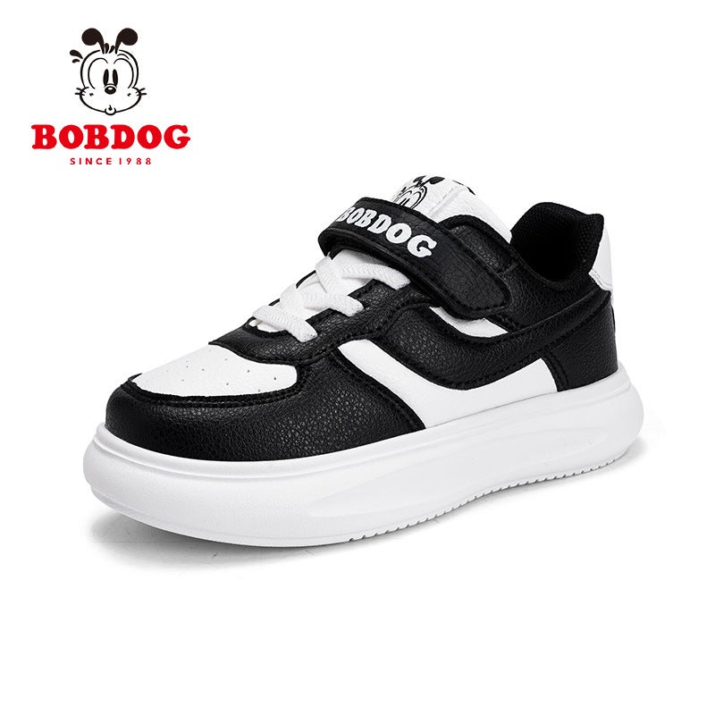 Babu Bean Children'S Shoes 2025 New Leather Waterproof Casual Low-Top Board Shoes Big Children'S Small White Shoes - Image 1