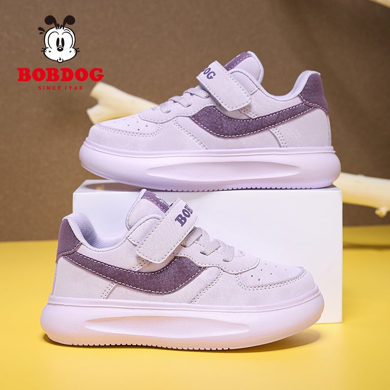 Babu Bean Children'S Shoes 2025 New Leather Waterproof Casual Low-Top Board Shoes Big Children'S Small White Shoes - Image 4