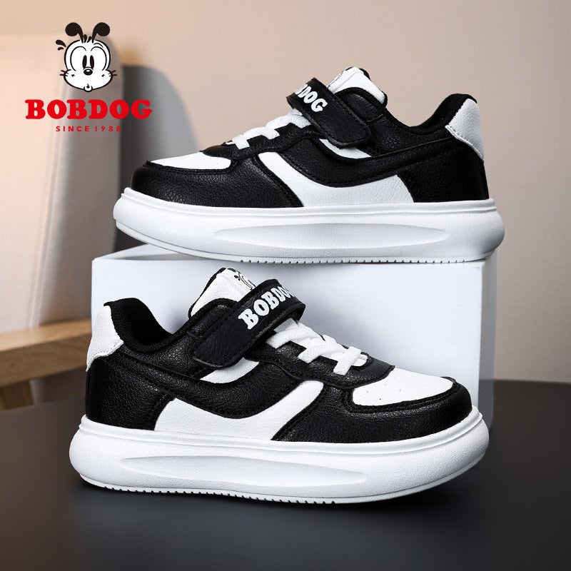 Babu Bean Children'S Shoes 2025 New Leather Waterproof Casual Low-Top Board Shoes Big Children'S Small White Shoes - Image 3