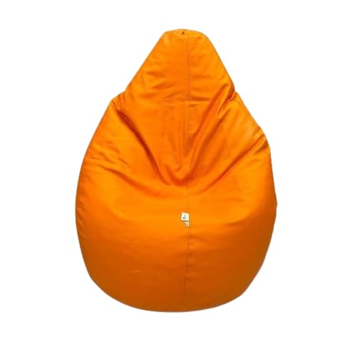 OHSTORE Premium Bean Bag Chair Ultra Comfortable Durable Faux Leather Cover Lightweight Ergonomic Lounge Seat for Home Office Gaming Relaxation Orange 4XLBB - Image 1