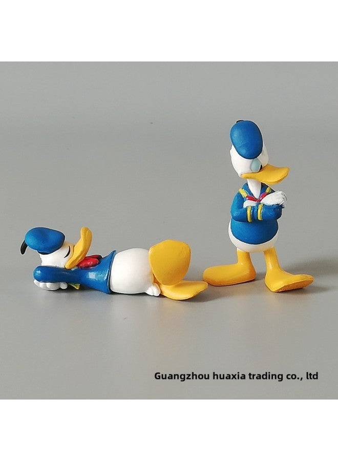 Anime Cartoon Cute 2 Donald Duck PVC Donald Duck Hand-made Model Ornaments Doll Diy Cake Decorations-Color:Aojiao 2 Donald Duck  - Image 1