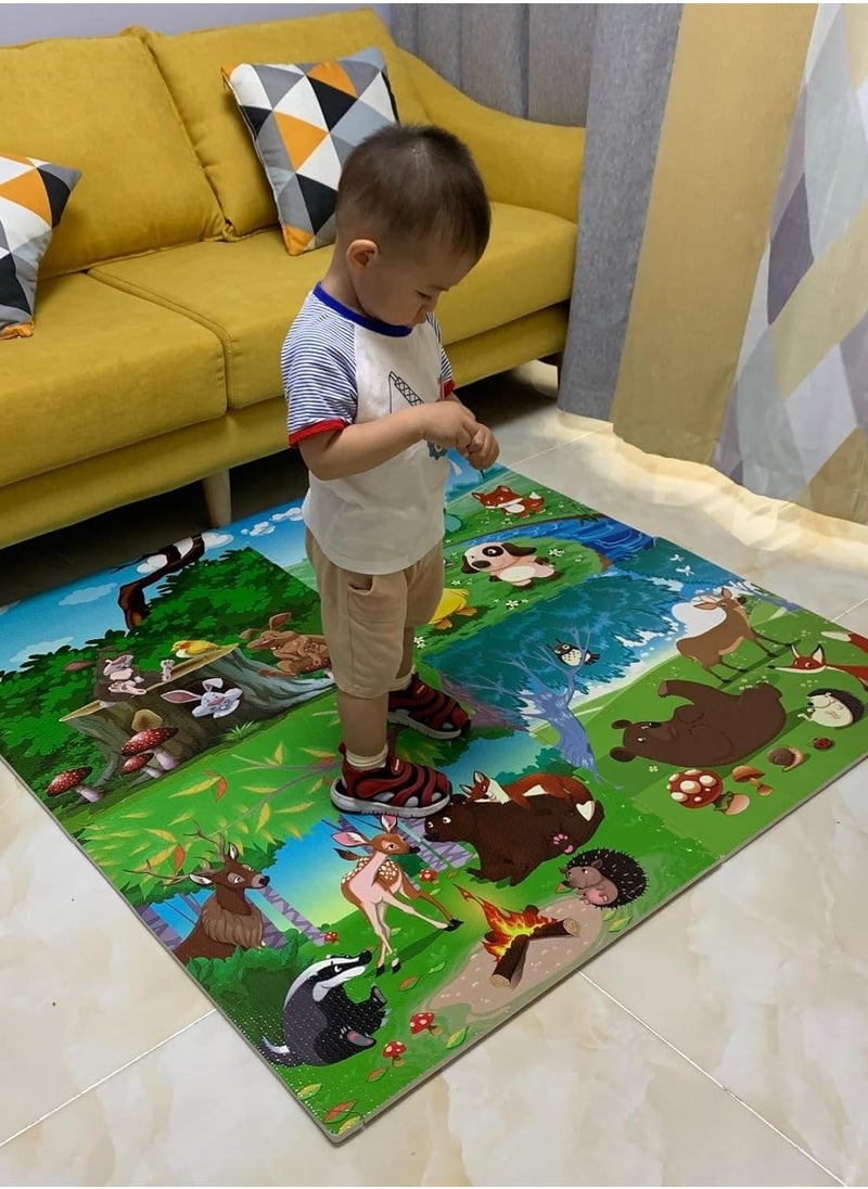 A distinctive educational play mat for children. A play mat for children with distinctive educational drawings, measuring 60 cm x 60 cm x 1 cm, to protect your child from slipping. It helps your child focus and develop his skills. It consists of 4 pieces at a special price.  - Image 2