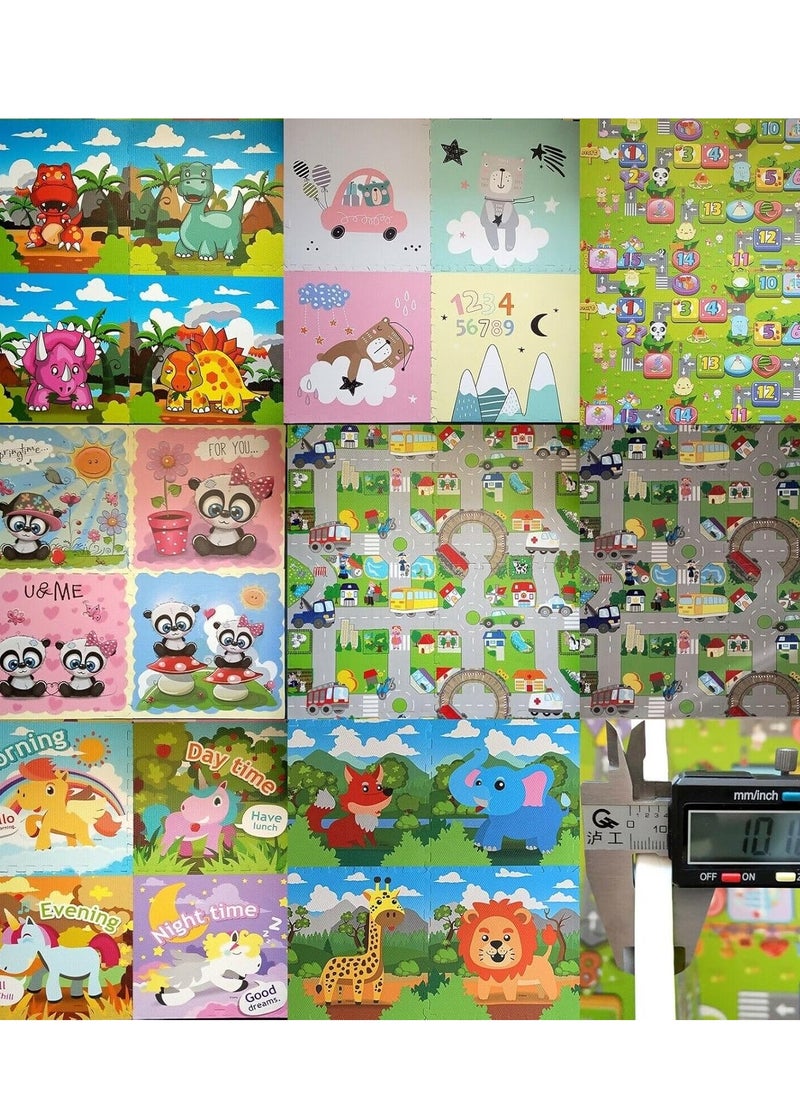 A distinctive educational play mat for children. A play mat for children with distinctive educational drawings, measuring 60 cm x 60 cm x 1 cm, to protect your child from slipping. It helps your child focus and develop his skills. It consists of 4 pieces at a special price.  - Image 4
