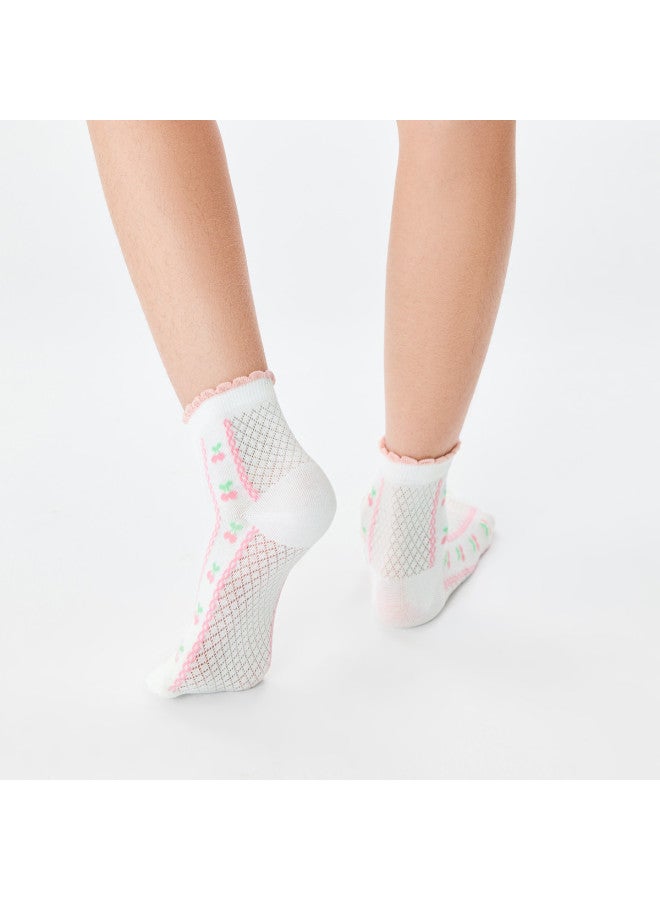 Balabala Girls' Socks - Kids' Mesh Socks For Summer, Breathable Thin Jacquard Pattern, Versatile 4-pack For Toddlers - Image 5