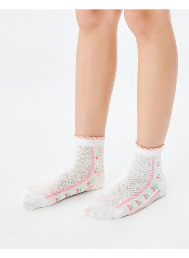 Balabala Girls' Socks - Kids' Mesh Socks For Summer, Breathable Thin Jacquard Pattern, Versatile 4-pack For Toddlers - Image 1