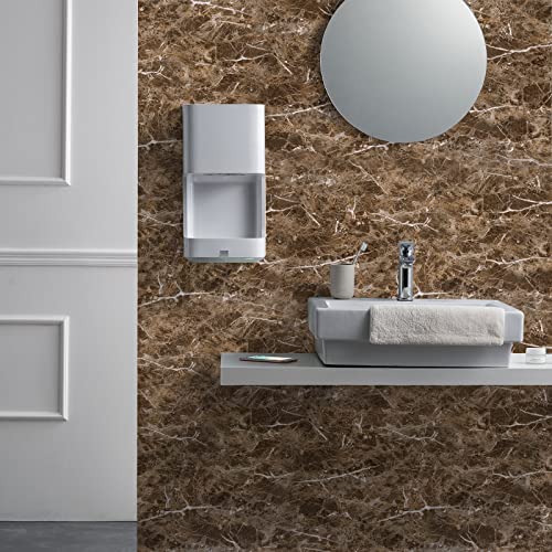 practicalWs Brown Marble Contact Paper 17.7in × 196in Countertop Contact Paper Waterproof Self Adhesive Marble Wallpaper Peel and Stick Countertops Stick Papers for Kitchen Counter Top Covers - Image 3