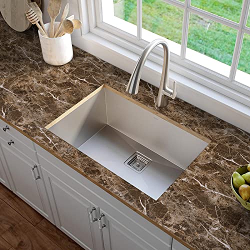 practicalWs Brown Marble Contact Paper 17.7in × 196in Countertop Contact Paper Waterproof Self Adhesive Marble Wallpaper Peel and Stick Countertops Stick Papers for Kitchen Counter Top Covers - Image 2