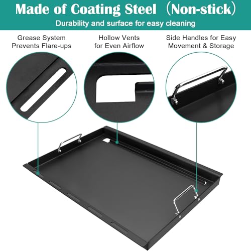 EasiBBQ Full-Size Griddle Inserts for Weber Genesis 300 Gas Grill, Griddle for Weber Genesis 300 Series E-310 E-320 E-330 S-310 S-320 S-330 EP-310 EP-320 EP-330 CEP-310 CEP-330, Replace for 7524 Grate - Image 3