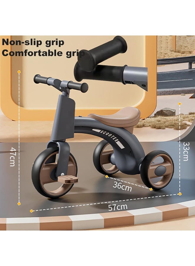 Children's Three Wheeled Tricycle with Wider Seat Anti-Skid Wheels and Music Black - Image 5