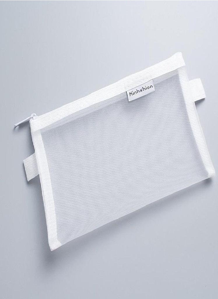 Eckek - Supplies Simple Transparent Student Nylon Mesh Pencil Case Pencil Bag Pencil Case Pen Bag Case - Image 1