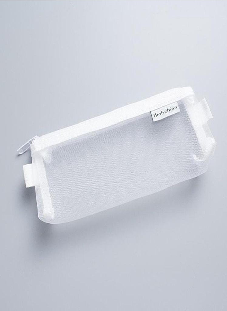 Eckek - Supplies Simple Transparent Student Nylon Mesh Pencil Case Pencil Bag Pencil Case Pen Bag Case - Image 1