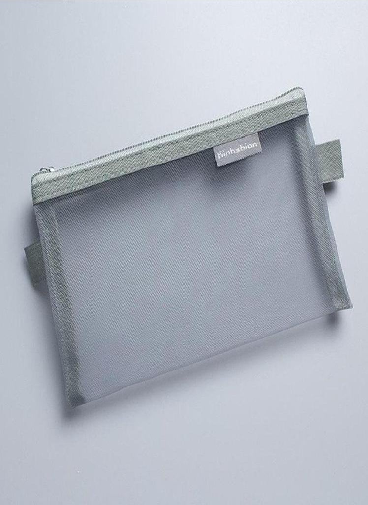 Eckek - Supplies Simple Transparent Student Nylon Mesh Pencil Case Pencil Bag Pencil Case Pen Bag Case - Image 1