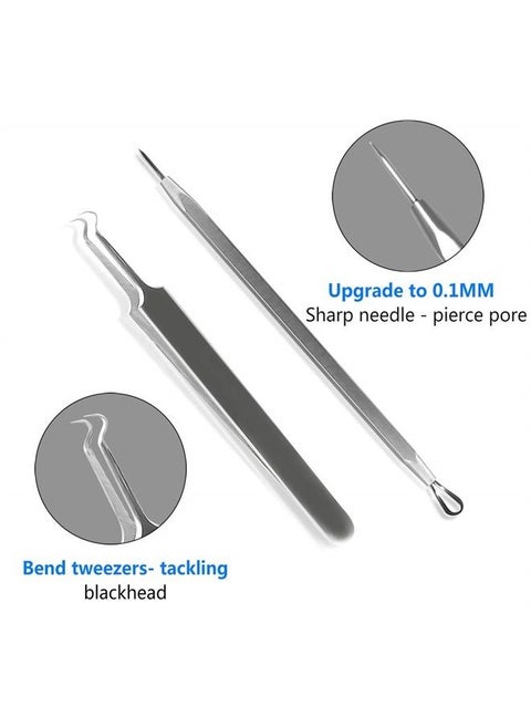 Pimple Popper Tool Kit -10 Pcs Blackhead Remover Comedone Extractor Kit Ear Pick Ear Wax Remove kit for Quick and Easy Removal of Pimples, Blackheads
