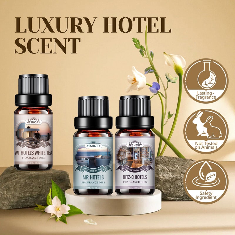 Aeshory Hotel Diffuser Oils Gift Set - 6x10ML Luxury Fragrance Oil Blend, Hotel Scent Essential Oils Set for Diffuser, Candle, Soap Making Scents - Image 2