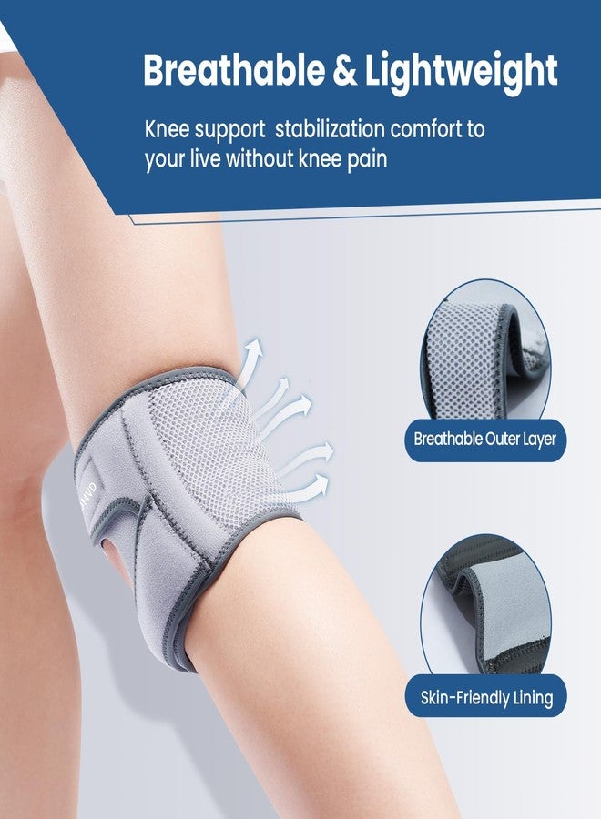 JOMVD Knee Brace for Patellar Tendon, Adjustable Lightweight 1/2 Patellar Knee Support Strap for Patellar Tendonitis, Arthritis, Workouts, Hiking, Tennis, Running, Women and Men, Left Large - Image 5