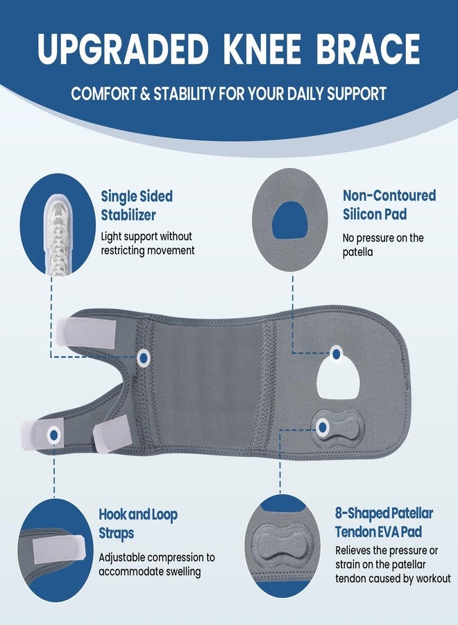 JOMVD Knee Brace for Patellar Tendon, Adjustable Lightweight 1/2 Patellar Knee Support Strap for Patellar Tendonitis, Arthritis, Workouts, Hiking, Tennis, Running, Women and Men, Left Large - Image 3