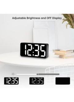 DreamSky Compact Digital Alarm Clock With Usb Port For Charging Adjustable Brightness Dimmer Bold Digit Display 12 24Hr Snooze White  - Image 3
