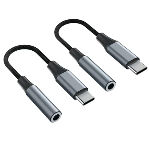 YGKSAA 2pcs USB C to 3.5mm Female Headphone Jack Adapter, Upgrade Metal Case, Compatible with Samsung S20+/S21 Ultra, iPhone15 16 17, and More USB C Audio Devices - Image 1
