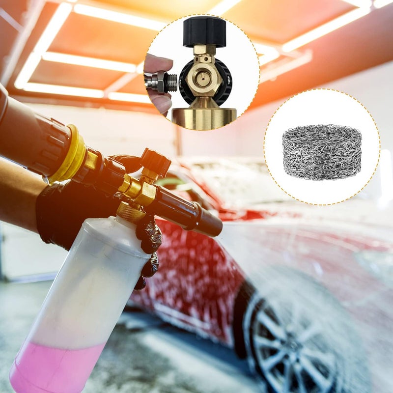 Hotop 4 Pieces 1.1 mm Foam Cannon Orifice Nozzle and 10 Pieces Maker, High Replacement Thread Nozzle 3000 PSI for Snow Lance Supplies (Gold) - Image 4