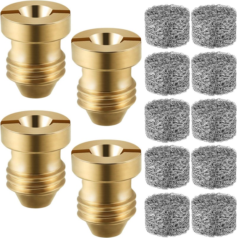 Hotop 4 Pieces 1.1 mm Foam Cannon Orifice Nozzle and 10 Pieces Maker, High Replacement Thread Nozzle 3000 PSI for Snow Lance Supplies (Gold) - Image 1