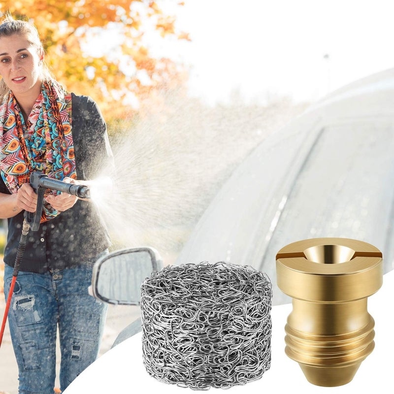 Hotop 4 Pieces 1.1 mm Foam Cannon Orifice Nozzle and 10 Pieces Maker, High Replacement Thread Nozzle 3000 PSI for Snow Lance Supplies (Gold) - Image 5