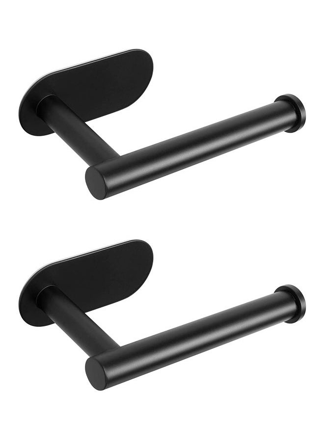 HAWAWA - 2pcs Toilet Paper Holder Self Adhesive, SUS304 Stainless Steel Rustproof Adhesive Toilet Roll Holder Wall Mount no Drilling for Bathroom, Kitchen, Washroom Vertically or Horizontally Black - Image 1