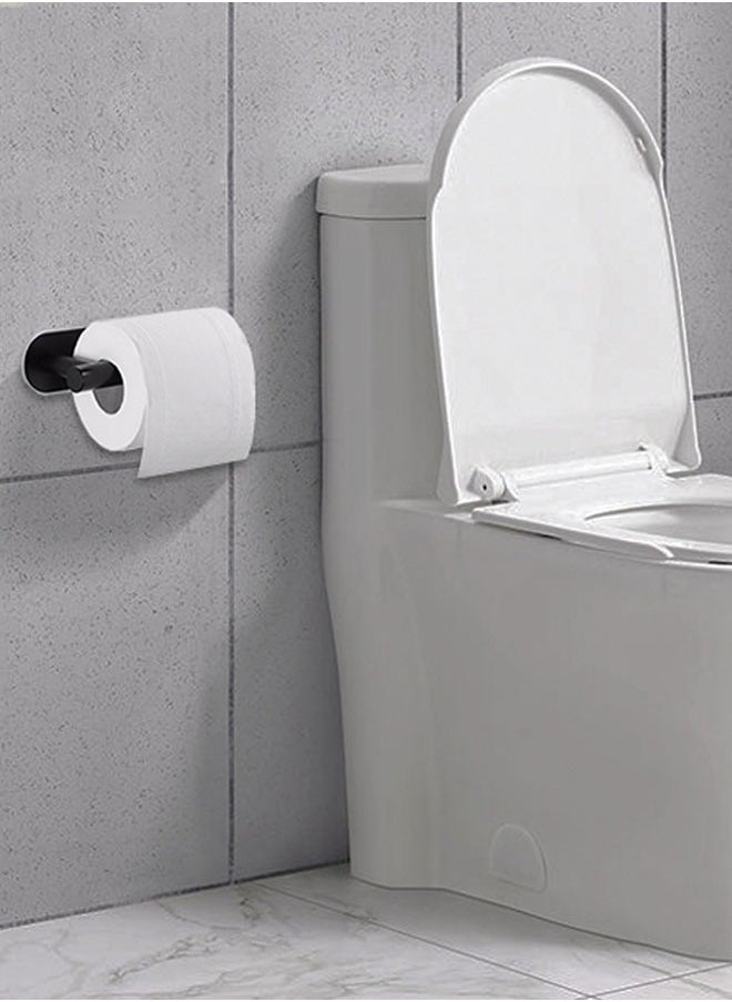 HAWAWA - 2pcs Toilet Paper Holder Self Adhesive, SUS304 Stainless Steel Rustproof Adhesive Toilet Roll Holder Wall Mount no Drilling for Bathroom, Kitchen, Washroom Vertically or Horizontally Black - Image 1
