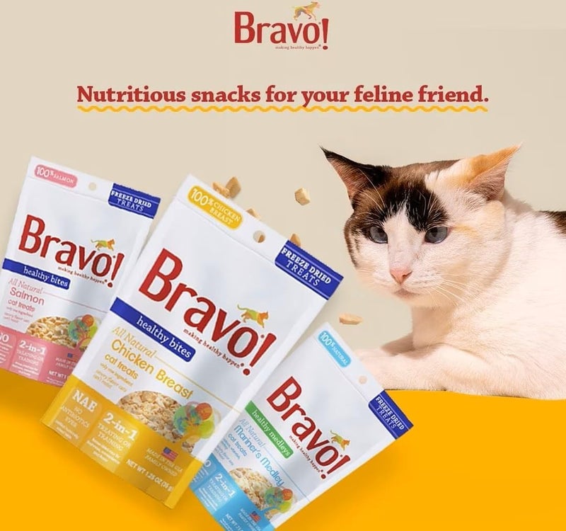 Bravo لقيمات صحية بمكون واحد، مكافآت قطط مجففة بالتجميد، صدر دجاج، 1.5 أونصة، عالية البروتين، خالية من الحبوب، خالية من الجلوتين - Image 5