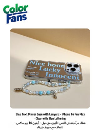 Clear with Blue Lettering