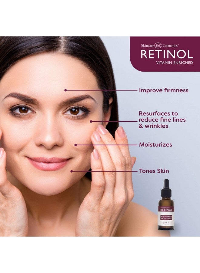Retinol Anti-Wrinkle Facial Serum - Vitamin A Concentrate Improves Skin’s Elasticity & Tone and Minimizes Appearance of Fine Lines & Wrinkles - Look Younger With The Age-Defying Power Of Retinol 1 Fl Oz (Pack of 1) - Image 4