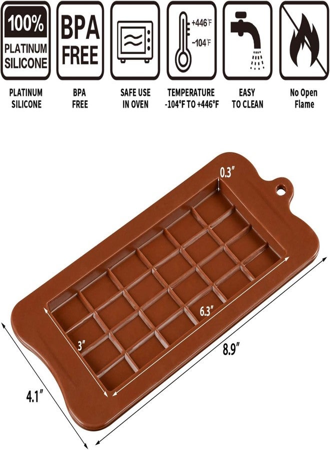 Undy Chocolate Molds Silicone - Candy Molds Break-Apart Silicone Chocolate Molds Protein and Engery Bar Silicone Molds Pack of 4 (Chocolate Bar Mould 4 Pcs) - Image 2